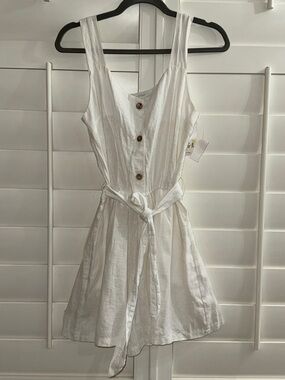 Made In Italy Saga Linen Romper White